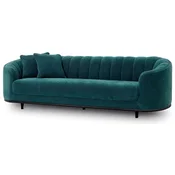 Casa Padrino luxury sofa green/black 240 x 96 x H. 74.5 cm - Living room sofa with 2 pillows - Living room furniture - Luxury furniture - Living room furnishings - Luxury furnishings