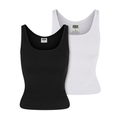 Womens Organic Basic Tank Top 2 Pack - Black + White