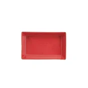 Plate for serving breakfast, porcelain, 13 x 8.5 cm, red, Seasons -