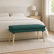 Dvojna klop Temno zelena 110 x 40 x 47 cm Blago