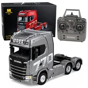 slomart HUINA RC tovornjak vlačilec Scania 1501 - daljinsko voden, 1:18, siv/srebrn