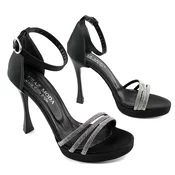 Mona shoes Ženske sandale na štiklu, Crne