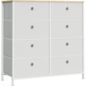 Omarica z 8 platnenimi predali, komoda 30 x 80 x 81,5 cm, kremno bela | SONGMICS