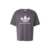 ADIDAS ORIGINALS Majica  Basketball Courtside temno siva/bela