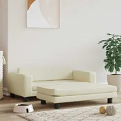 Vidaxl Pasja postelja s podaljškom krem 100x50x30 cm umetno usnje