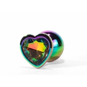 Metal plug rainbow heart S