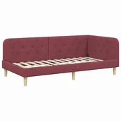 Vidaxl Kotna postelja Vinorodna rdeča 100 x 200 cm blago