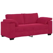 Vidaxl Dvosed vinsko rdeč 180x77x82 cm žamet