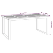 Vidaxl Vrtna miza z nogami U oblike 180x90x75 cm trden akacijev les
