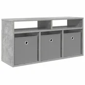 Vidaxl Nizek šalter s predalom Betonsko siva 87 x 27,5 x 43 cm