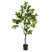 UNBRANDED 120 cm umetno limonino drevo z loncem in 18 umetno rastlino limonovega drevesa citrusov