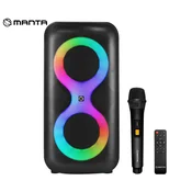 Manta SPK0401B100 ERIS prijenosni karaoke zvucnik, Bluetooth 5.3, 100W, RGB LED, crni, mikrofon i daljinski upravljac ukljuceni