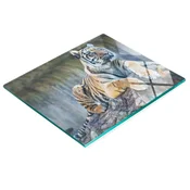 shumee Kuhinjska večnamenska dekorativna tabla iz kaljenega stekla Tiger 60x52 cm