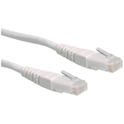 ROLINE Roline 21.15.1526 RJ45 omrežni kabel\, Patch kabel CAT 6 U/UTP 0.50 m bela 1 kos, (20420800)