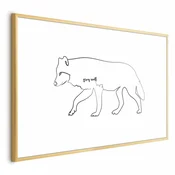 Plakat - Wolf 42x29.7 Zlatni okvir s margom