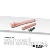 Maglite set City Life SX45SV7L, svetilki LED Mini PRO 2xAA + Solitaire 1xAAA, rožnato zlata v darilni škatli