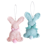 Krzneni zajček 9 cm - komplet 2 kosa - pastelne barve