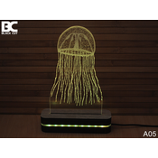 Black Cut 3D Lampa Meduza, RGB