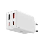 Baseus GaN6 Pro brzi punjac 65W, 2xUSB Type-C + 2xUSB Type-A, bijeli + 100W USB Type-C, kabel 1m P10162701213-00