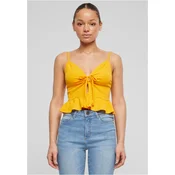 Womens top Waffle Pique Ruffle mango