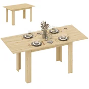 HOMCOM Raztegljiva jedilna miza za 6-8 oseb s ploščami na preklop, raztegljiva kuhinjska miza iz MDF, za jedilnico, dnevno sobo, 140-180x80x75 cm, barva lesa