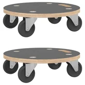 Vidaxl Transportni voziček 2 kosa okrogli O38x11,5 cm 250 kg
