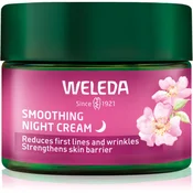 Weleda Wild Rose & White Tea Smoothing Night Cream nočna krema za glajenje in osvetlitev kože 40 ml za ženske