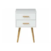 Nočna omarica Berwyn 281 (Bela + Svetel les) Bela, Svetel les, 62x40x40cm, MDF plošča