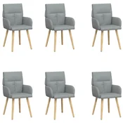 Trpezarijske stolice 6 pcs Tkanina Svjetlosiva 60 x 56 x 96 cm