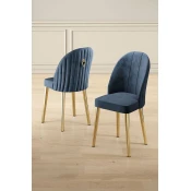 Hanah Home Set stolica Mara, 44x90x42 cm, 4 komada, Antracit-zlatne boje