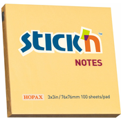 Samoljepivi listici Stickn - 76 x 76 mm, narancasti pastel, 100 listova