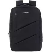 CANYON BPE-5, Laptop backpack for 15.6 inch, Product specsize(mm): 400MM x300MM x 120MM(+60MM),Black, EXTERIOR materials:100% Polyester, Inner materials:100% Polyestermax weight (KGS): 12kg ( CNS-BPE