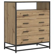 vidaXL Predalna omara 4-Predal Artisan hrast 70 x 41 x 83,5 cm