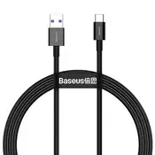 BASEUS Vrhunski kabel za Huawei USB - USB-C 11V / 6A SuperCharge 1m - crni