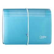 Organizator dokumentov z gumico PP DL Opaline (13 predelkov) prozorno moder