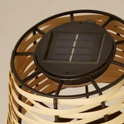 Searchlight Solarna LED namizna svetilka Dalisay, rjava, ratana, 31 cm, IP44 - Podeželska hiša/Rustikalna - les, črn