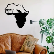 Atelier Del Sofa Zidna dekoracija African 1, 55x57 cm, 1.2mm, Crna