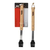 BBQ Žar za peko na žaru 37,6x4,2cm iz nerjavečega jekla, gume, lesene roke.