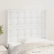 Vidaxl vidaXL Vzglavnik s krilci bel 103x16x118/128 cm umetno usnje