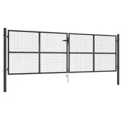 Vrtna vrata od mrežastog celika 400x125 cm siva