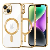 Ovitek Techsuit Luxury Crystal MagSafe za iPhone 14 - gold