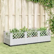 vidaXL vidaXL Cvetlično korito z zatiči belo 123,5x43,5x43,5 cm PP, (21144348)