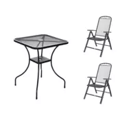 eoshop Kovinski vrtni set Eoshop 34: miza + 2 nastavljiva vrtna stola