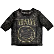 Nirvana Majica Yellow Happy Face Ladies Black M