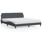 vidaXL vidaXL Posteljni okvir z vzglavjem temno siv 183x213 cm žamet, (21072865)