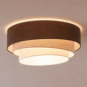 Duolla Stropna svetilka Trio, rjava/bež, O 60 cm, tekstil, E27 - Kuhinja - Mladostno bivanje - rjava, bež - Tkanine/tekstil
