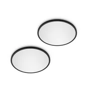 Philips LED SuperSlim, komplet 2 kosov, črn, IP44, O 30 cm, 2700 K - Študija/pisarna - Sodobni - Plastika