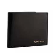 WINGS Muški novčanik od prave kože crne boje