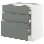 METOD/MAXIMERA Podstav omr 3lč/2nzk/1sre/1vsk prd, bela/Nickebo mat sivo-zelena, 80x60 cm