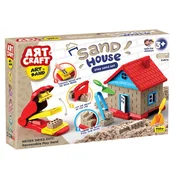 Art Craft kineticki pesak – set Kucica, 750 g sa zidarskim alatom